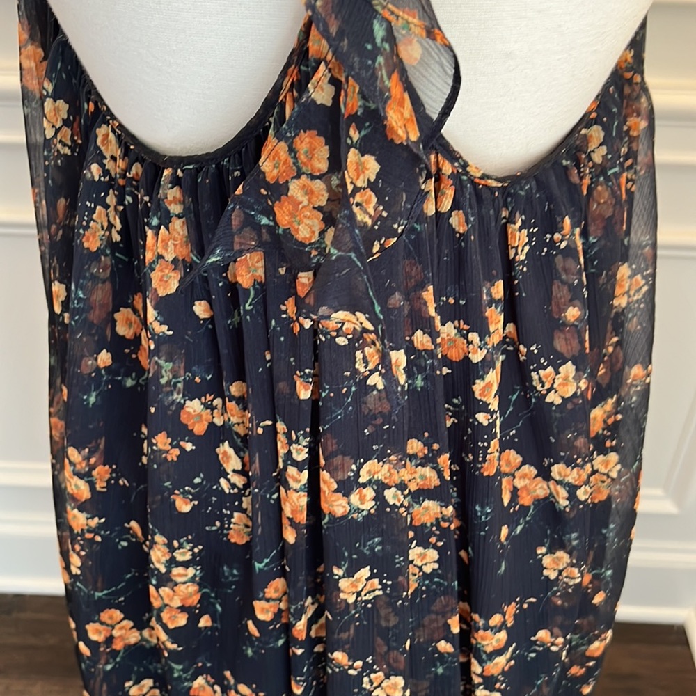 Zara Floral Ruffled Racer Back Maxi Dress - Picture 5 of 9